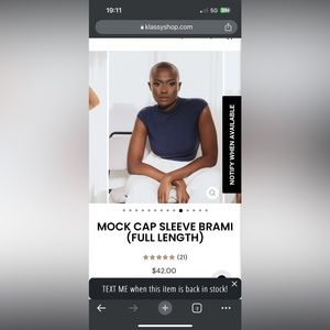 Klassy Network - Mock Cap Sleeve Brami full length (M) in color Navy